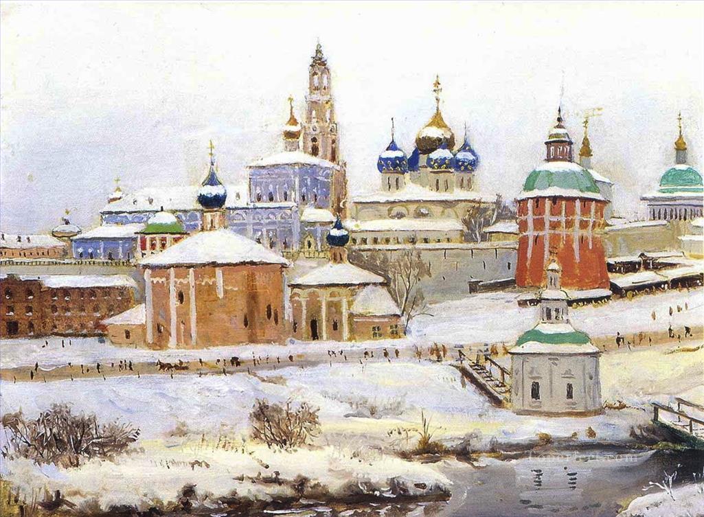 Monasterio troitse sergiyev Konstantin Yuon paisaje urbano escenas de la ciudad Pintura al óleo